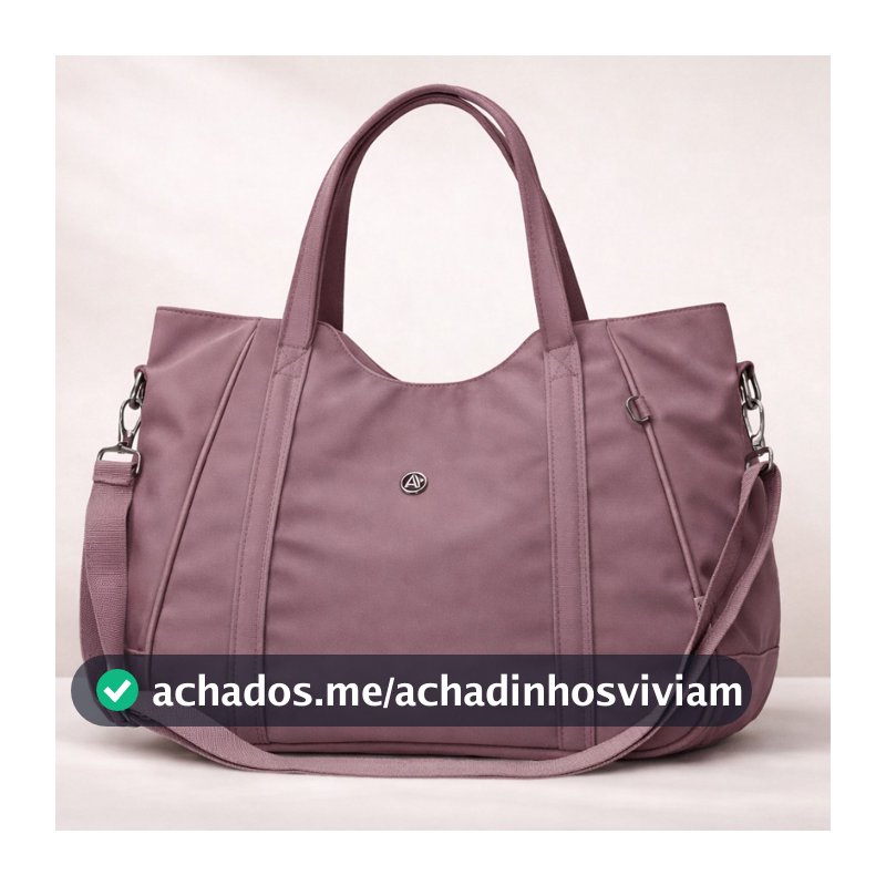 Bolsa Casual Feminina Tote Transversal de Ombro Grande Impermeável em Nylon p/ Academia Viagem Trabalho