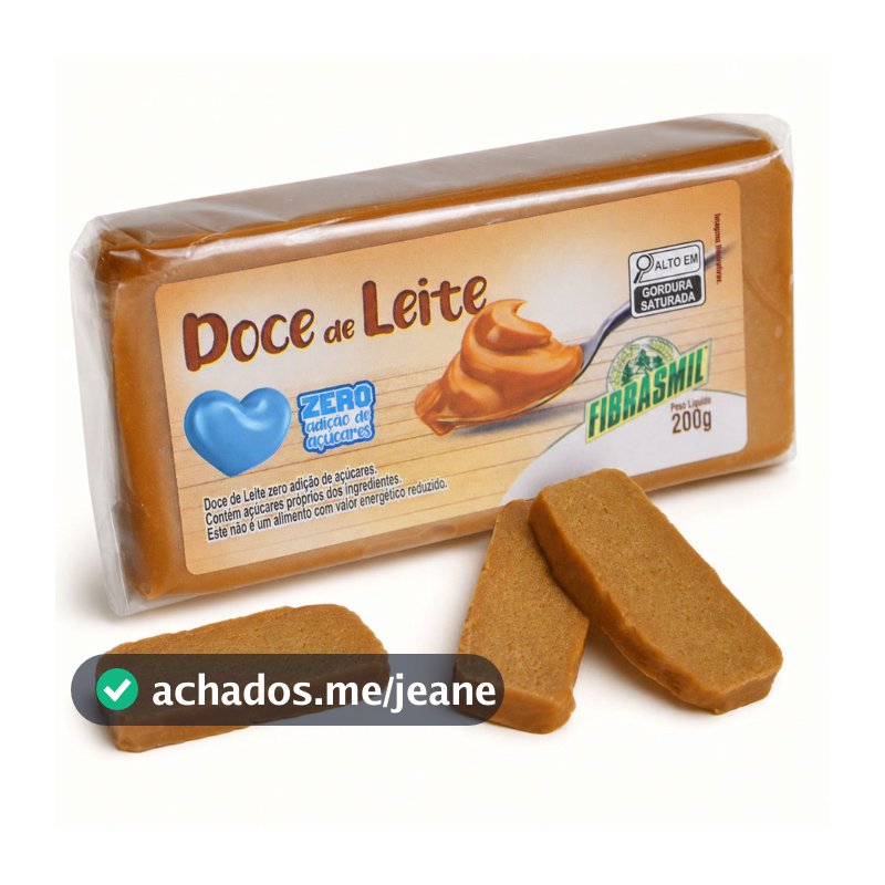 Doce de Leite de Corte Zero Adição de Açúcar Kit 1/2/5 Unidades - Fibrasmil - 200g