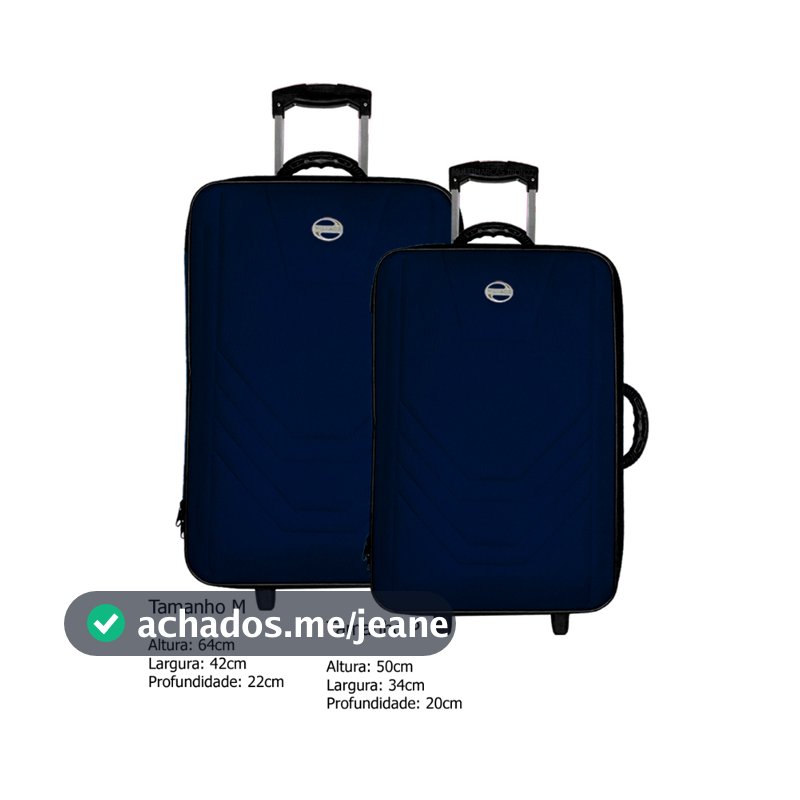 Kit Duas Malas De Viagem Pequena+Mediana Village Resistente M+P