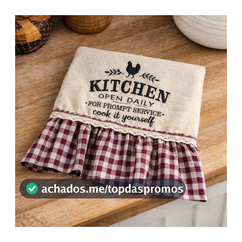 Pano de Prato Babado Estilo FarmHause Toalha de Mão Guardanapo Cozinha Bordado Tecido Crú ou Branco.