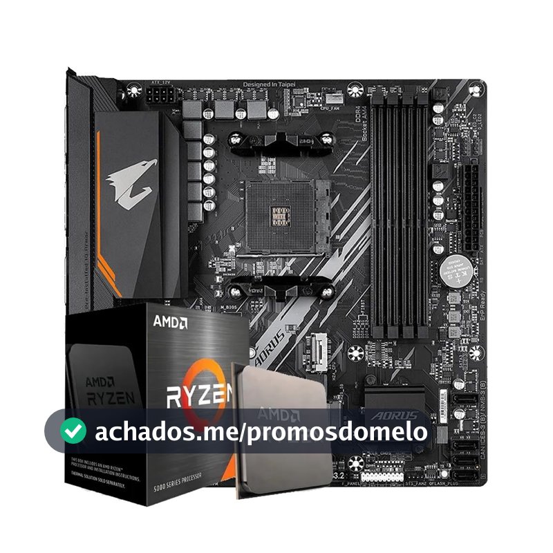 Kit AMD Ryzen 7 5700X e Placa Mãe B550M Aorus Elite Bios Atualizada