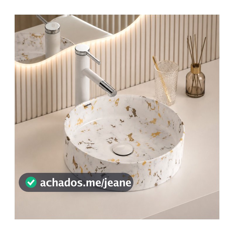 Cuba Deend De Cerâmica Terrazzo Dorato Banheiro 39x39x12cm