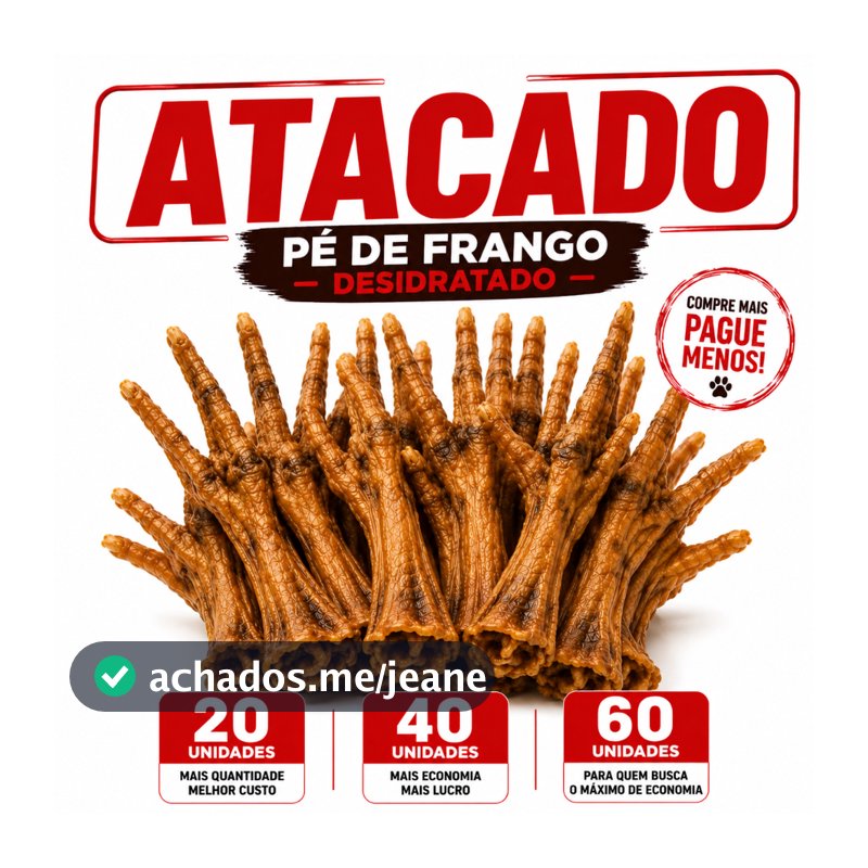 ATACADO Pé de Galinha Desidratado Petisco Natural Para Cachorro 100% Natural Para Cães