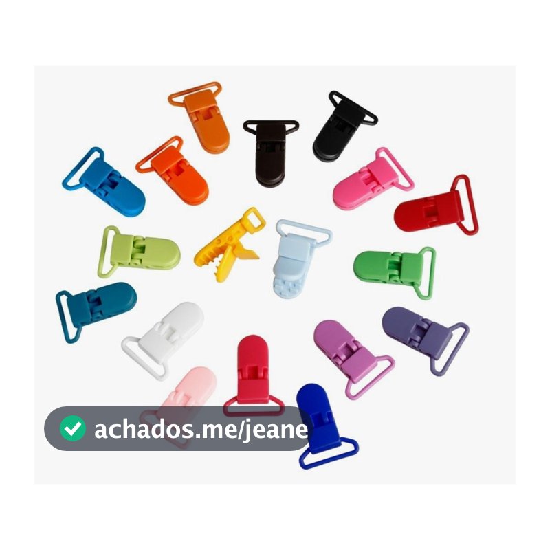 Prendedor chupeta baby suspensorio  jacare menino menina colorido presilha plastico 10 unidades