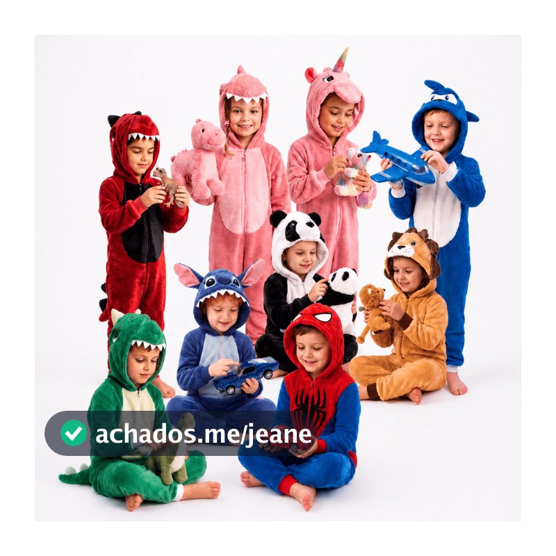 Pijama Kigurumi Infantil Personagens Fantasia