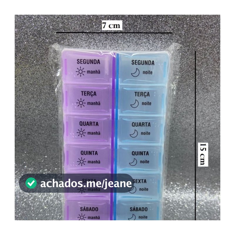 Porta Organizador De Comprimido 14 Dias Caixinha De Remédios Manhã E Noite