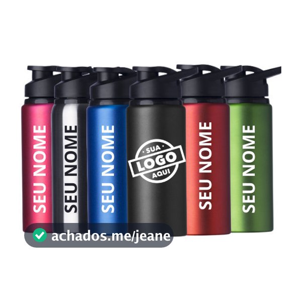 40 Squeeze Alumínio 600ml Fosca, Logo, Nome - Personalizada