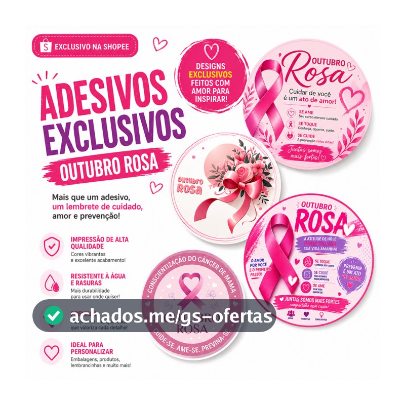 Adesivos Outubro rosa lembrancinhas presentes mimos 4x4 ou 5x5 cm