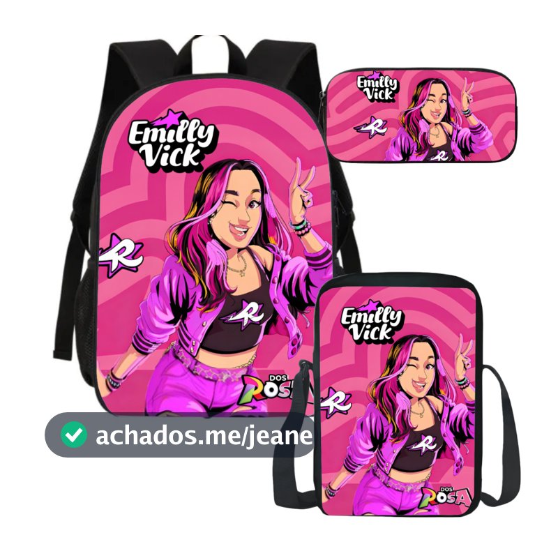 Material Escolar Mochila Estojo Lancheira Emilly Vick