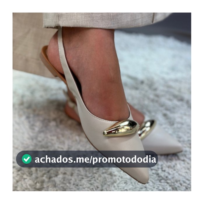 Sapatilha Slingback Feminina Bico Fino Confortável | Calcanhar Aberto