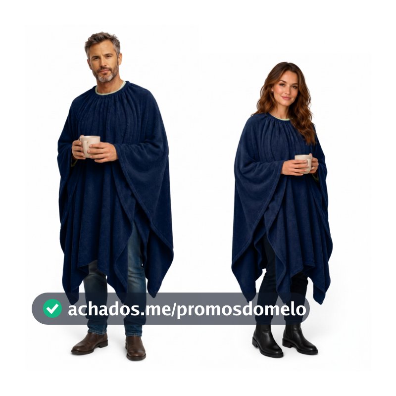 Poncho Pala Unissex Em Fleece Soft Plush Modelo Argentino Várias Cores Masculino e Feminino