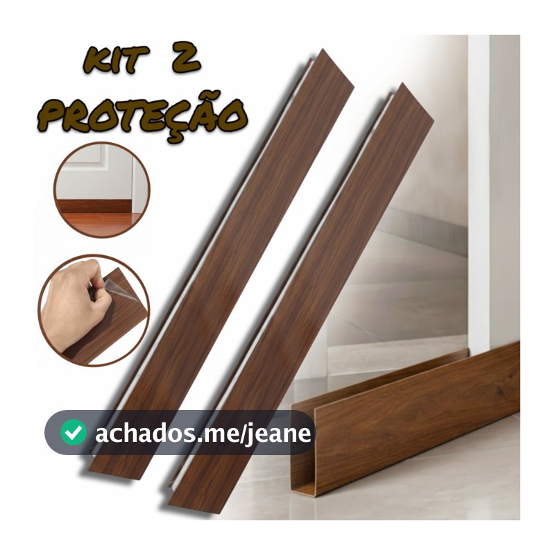 Kit 2 Proteção De Porta Contra Umidade Cor Madeira Premium