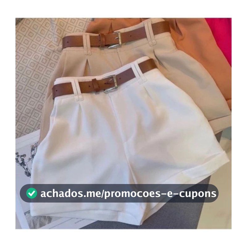 Kit 2 Shorts Alfaiataria Feminina Social Cintura Alta Disfarça Barriga