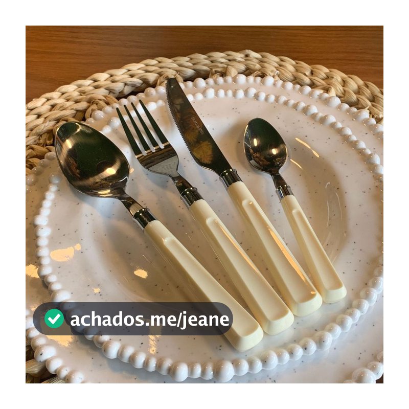 Faqueiro Inox 24 Peças com Cabo Branco Sofisticado Elegante