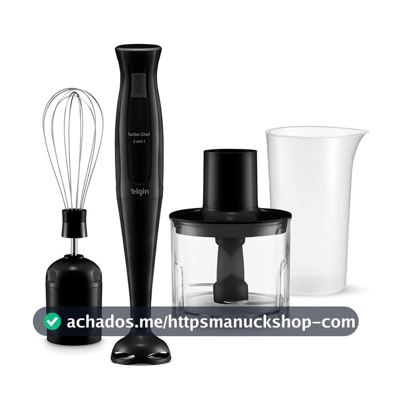 Mixer Elétrico Triturador Desmontável Liquidificador Chef MIX-20 3 em 1 200W  Preto Elgin - 127V