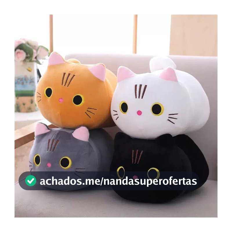 Gatinho de Pelúcia 30cm – Almofada Fofa e Antialérgica | Decoração e Presente Infantil