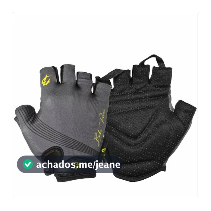 LUVA CICLISMO DEDO CURTO DVORAK 8203 PRETO E AMARELA GEL