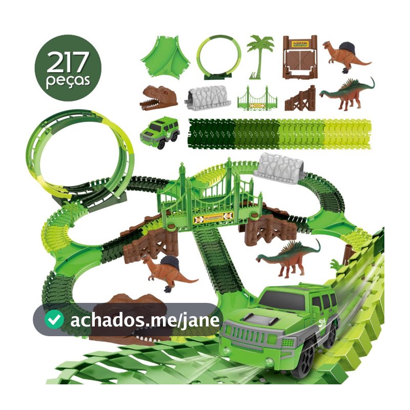 Pista Dinossauro Looping Radical Carrinho Com Luz e Som