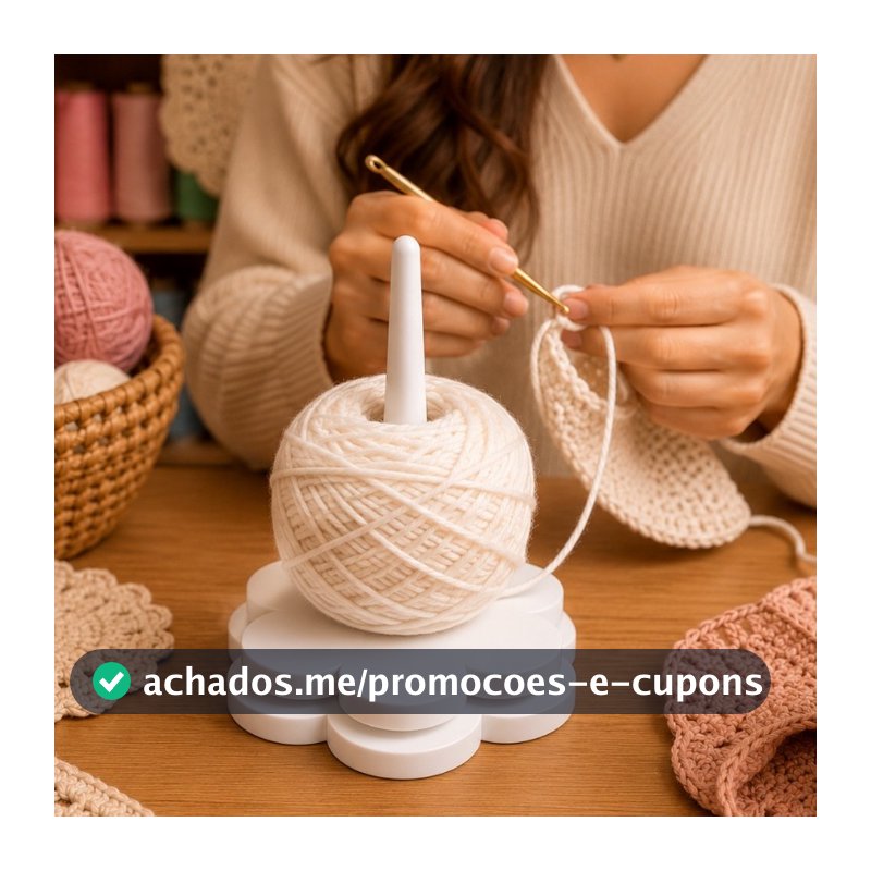 Suporte Linha de Crochê Giratório Formato de Flor Desmontável Gire com Facilidade