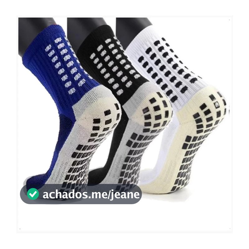 KIT 1/3 Meias de Futebol Algodão Antiderrapantes para Esportes