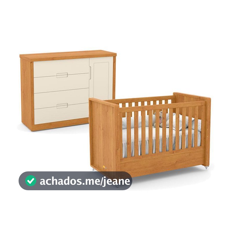 Berço Americano e Cômoda Infantil Tutto New Freijó Off White - Matic