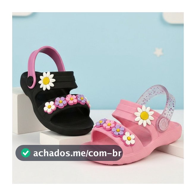 Sandália Papete Infantil Menina Leve Kit 2 Pares Macio Confortável Para o Dia a Dia Escolar Pé de Lola