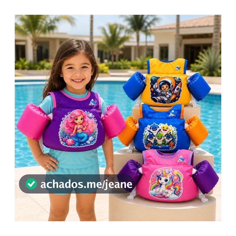 Bóia Infantil Colete Salva Vidas Com Alça de Ombro de 1 a 7 anos Não Fura Kids Premium