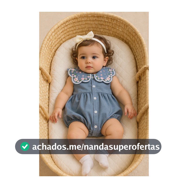 Jardineira jeans bebê Isadora