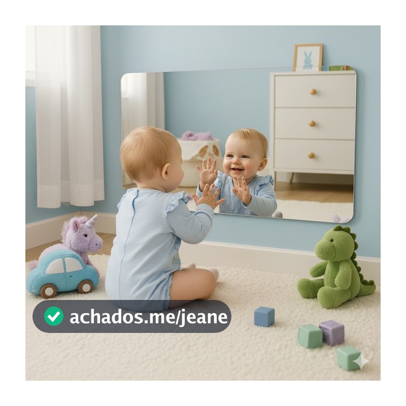 Espelho Montessoriano Infantil Seguro em Acrílico Quarto Sala Diversos Tamanhos