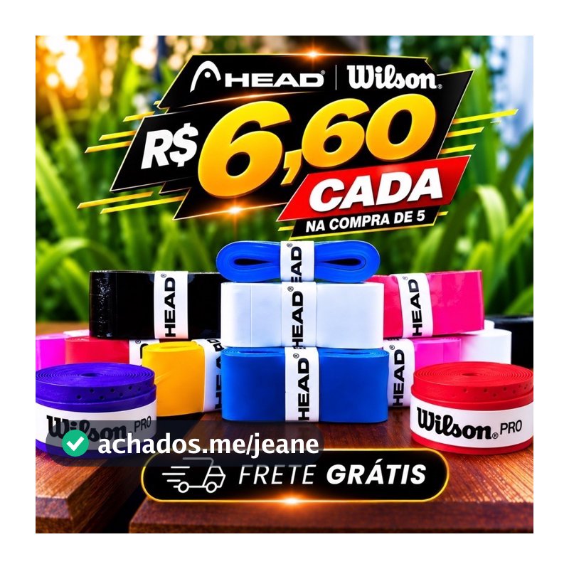 Overgrip Head | Wilson R$6,60 cada - Raquete Tennis Beach Tennis Padel Pickleball Badminton - Envio Imediato!