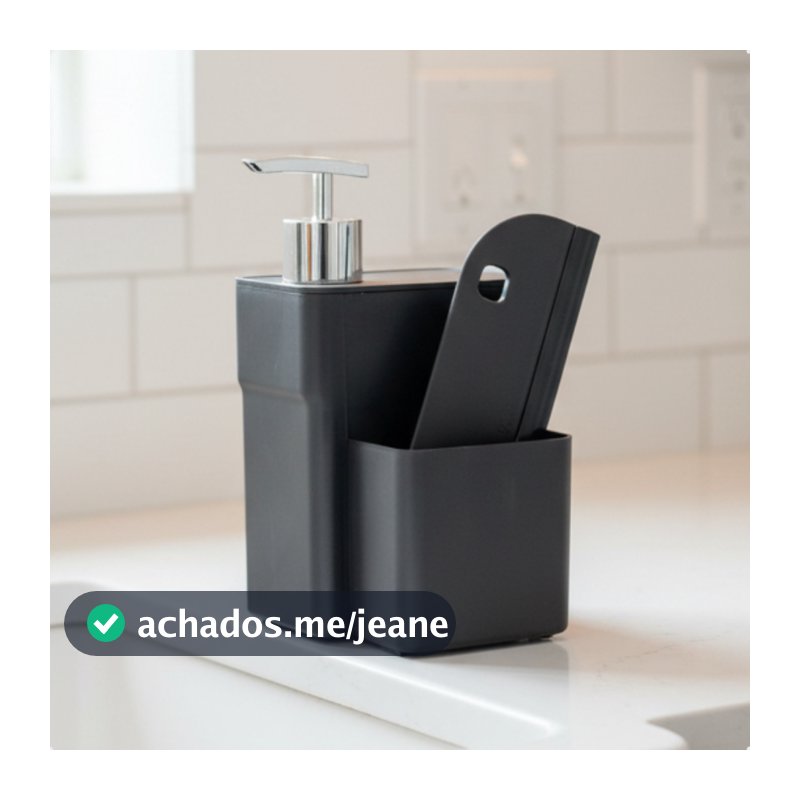 Dispenser Detergente Sabão Para Cozinha Pia Porta Detergente E Esponja Com Rodo Suporte Para Detergente E Bucha Luxo