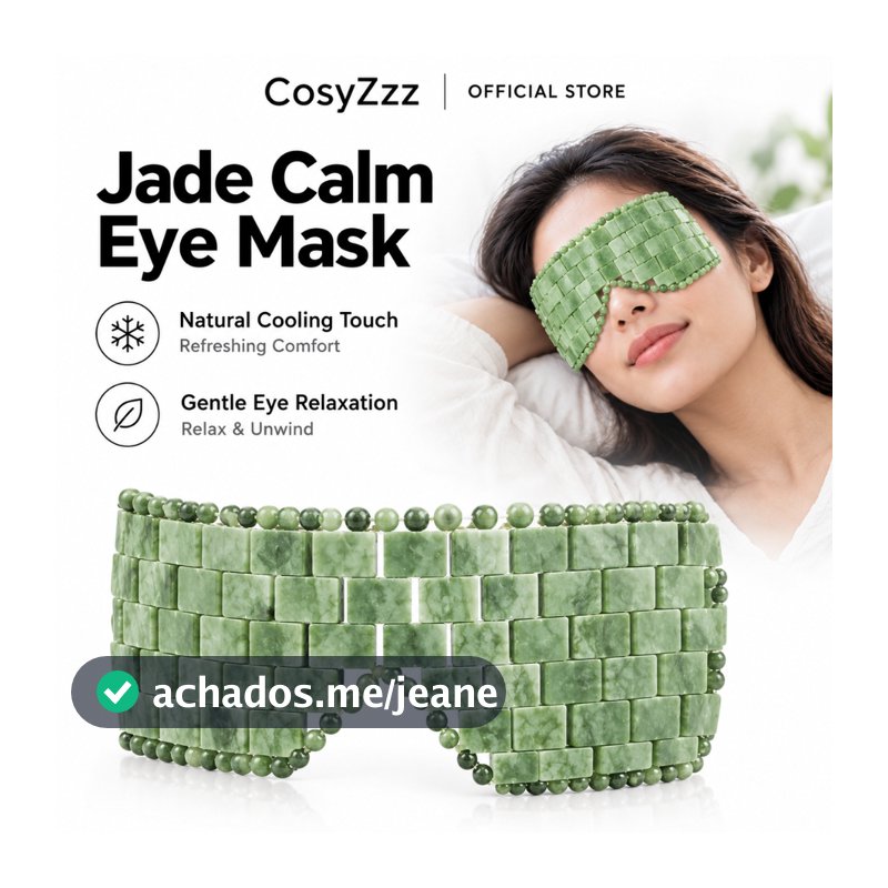 Máscara De Olho De Jade 100 % Real-Grande Refrescante E Calmante Para Terapia Quente/Fria , Facial Verde Inchaço , Olhei
