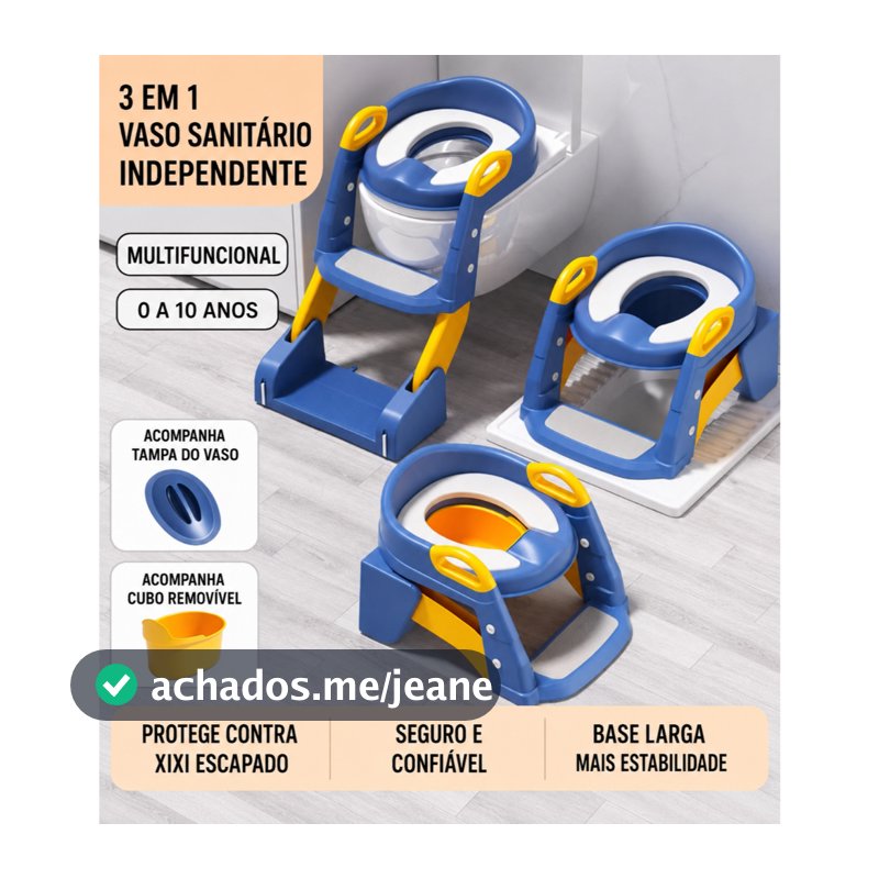 Troninho Privadinha Penico Infantil 3 em 1 Penico MAIS Assento Redutor com Escada Bebê Vaso Sanitário Desfralde Bebê