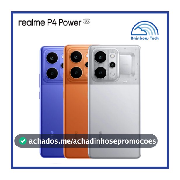 Smartphone Realme P4 Power 5G 256GB / 512GB  8GB RAM / 12GB RAM, Bateria 10001mah, Tela 4D Curve+, 144 Hz AMOLED