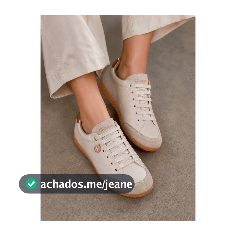 Tênis Feminino Sola Bege Baixa Confortável Macio Leve Casual Social Estilo Samba Em Couro Legítimo Para o Dia a Dia