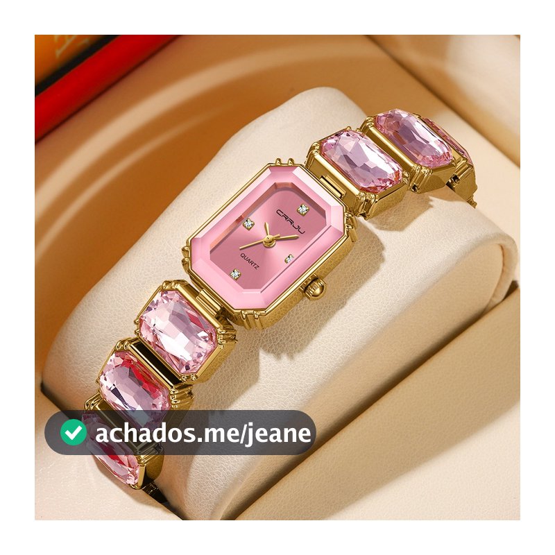 Novo Relógio Feminino CRRJU Marca De Moda Autêntica Com Pulseira De Aço Inoxidável Design Criativo Exclusivo Mostrador Q