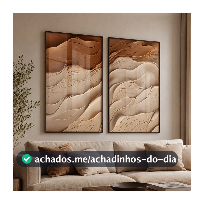 2 Quadros Mosaico Decorativo Sala Abstrato Moldura Com ou Sem Vidro