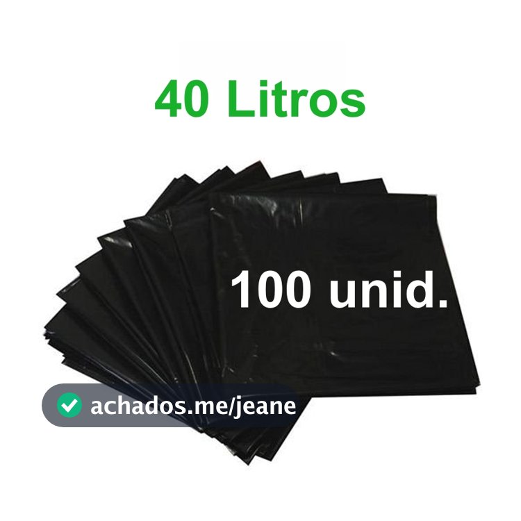 Saco de Lixo Preto 40Litros 100 Unidades  - BayPlastic