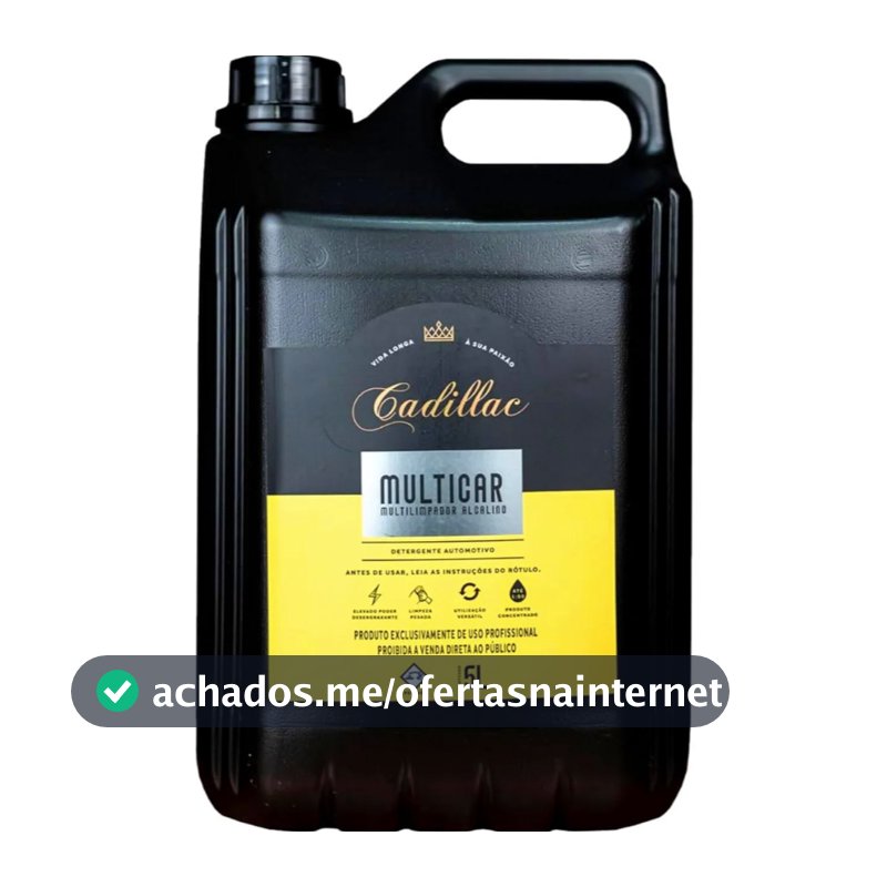 Limpador Alcalino Cadillac Automotivo 5L Desengraxante Potente Para Lavagem Pesada Motor Rodas e Chassi