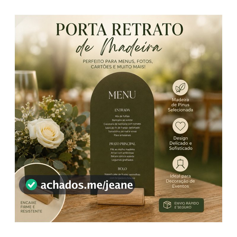 30 Porta Retrato Porta Foto Madeira Apoio Base Moldura  Polariode Instapix Festa Aniversário Decoração Menu Casamento