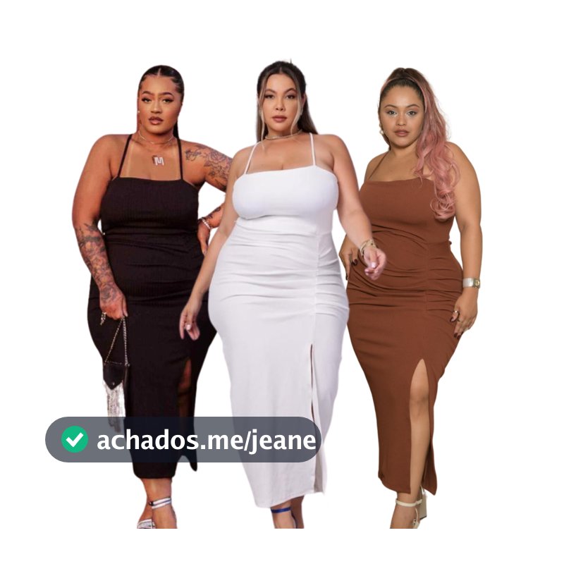 Vestido Feminino Midi Anarruga Com Fenda Tubinho Aurora Plus Size Elegante com Fenda