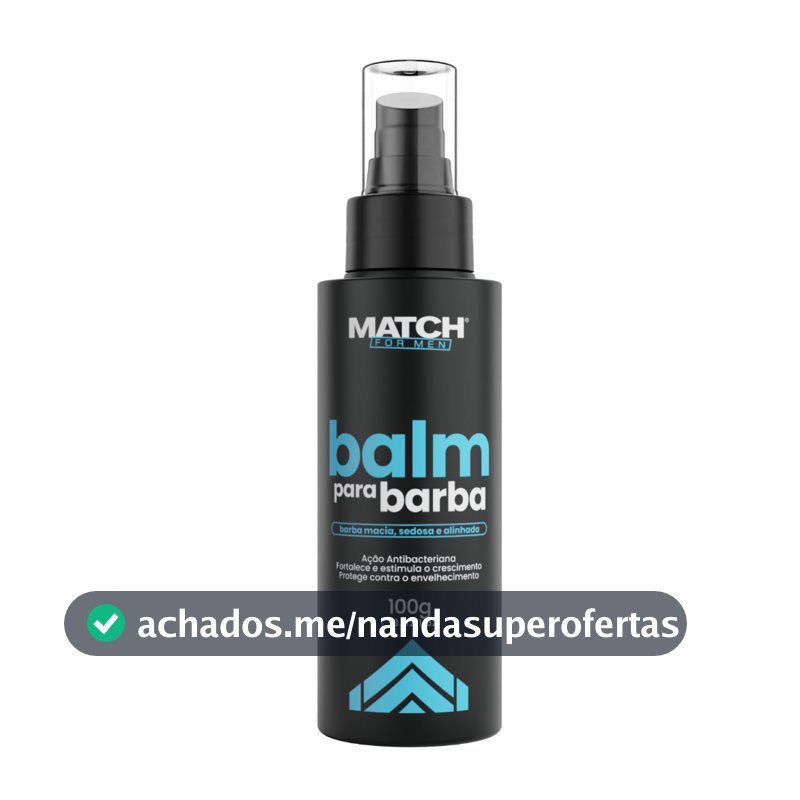 Balm Hidratante para Barba Match 100g Alinha os Fios Modelador Anti Frizz Ação Antibacteriana