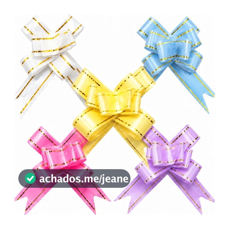 100 Laços Fácil Laço Mágico Para Presente Fio Dourado 12mm - P
