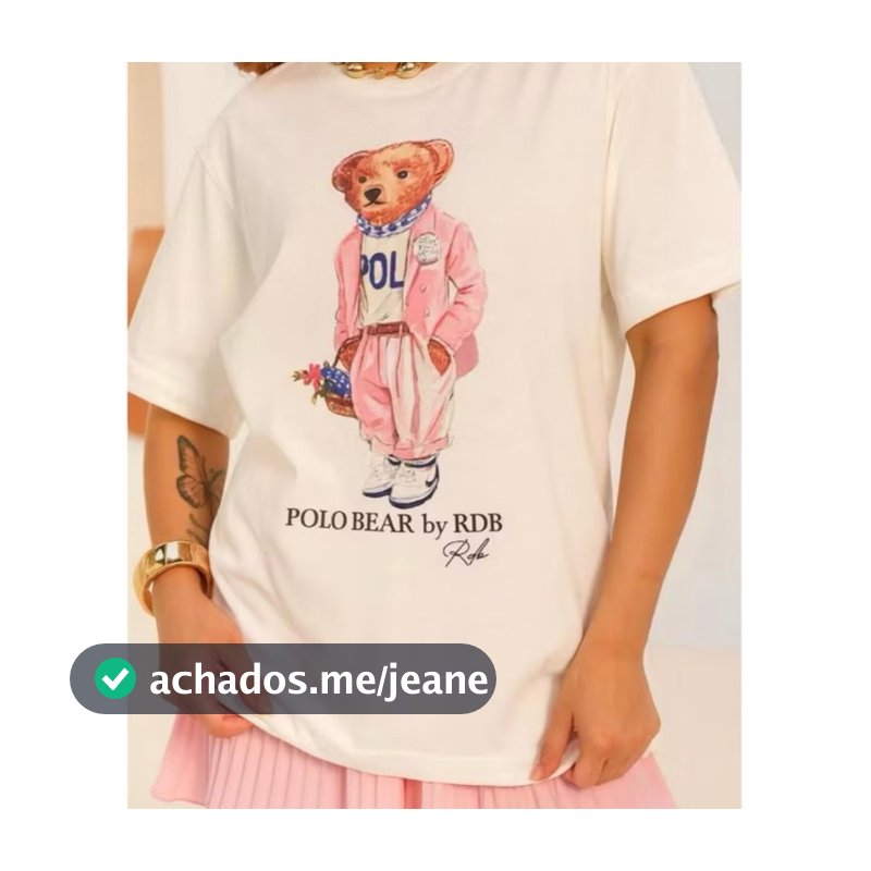 Blusa T-shirt Feminina Estampa Polo Bear Conforto e Estilo Casual
