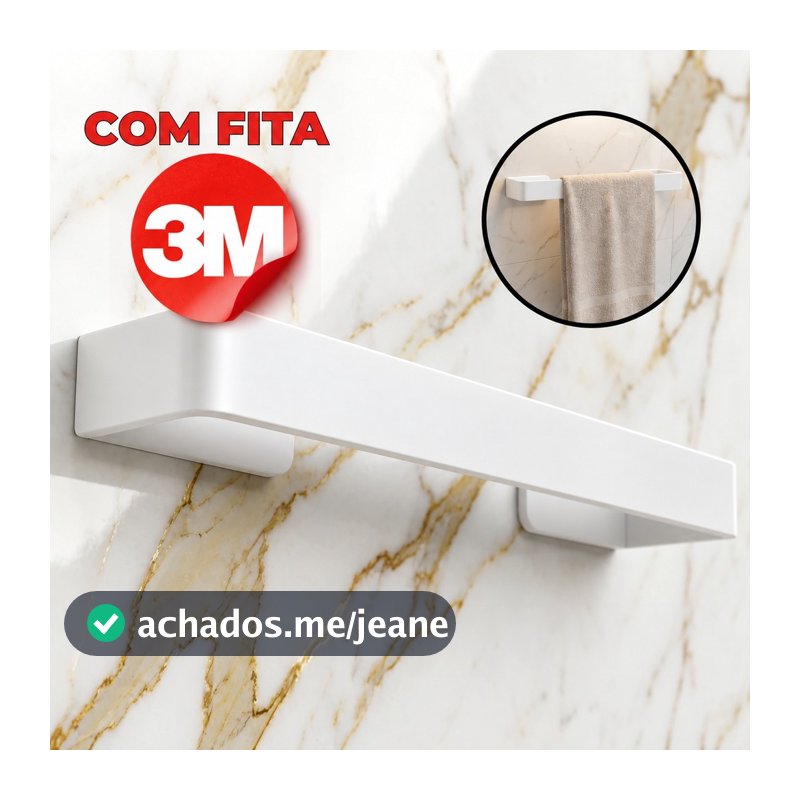 Porta Toalha Banheiro Sem Furo Suporte Rosto Toalheiro Pendurador Banho Adesivo Lavabo Branco