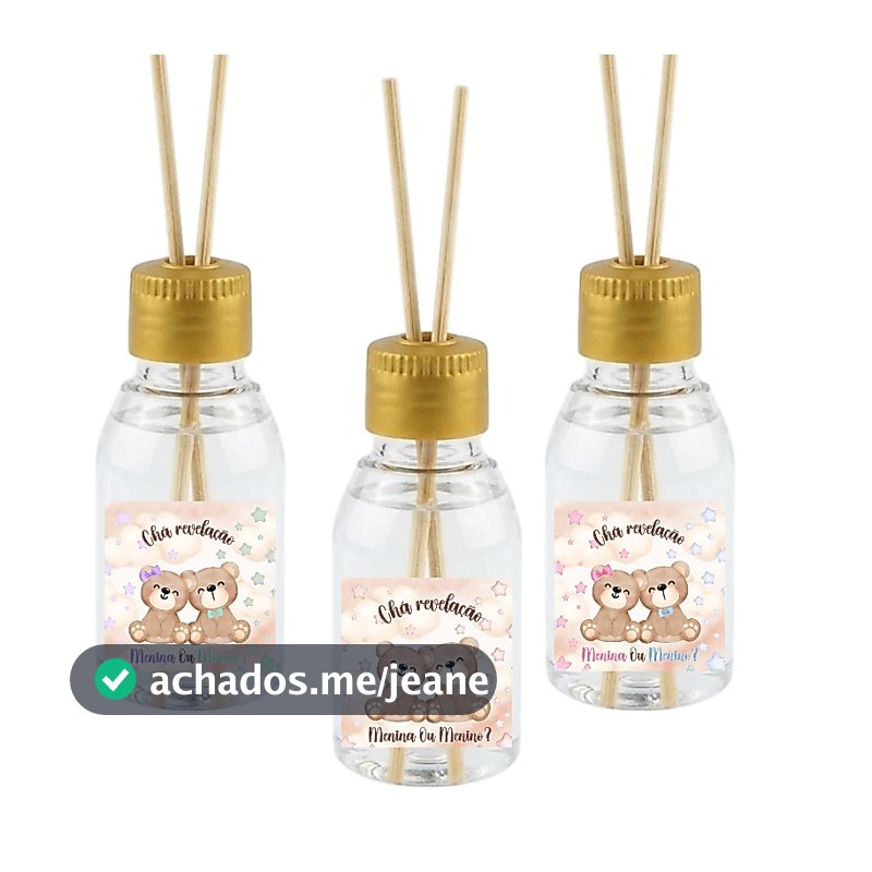 Kit 10 | 20 | 30  Aromatizador Chá Revelação Lembrancinha Ursinhos Festa Chá de Bebê