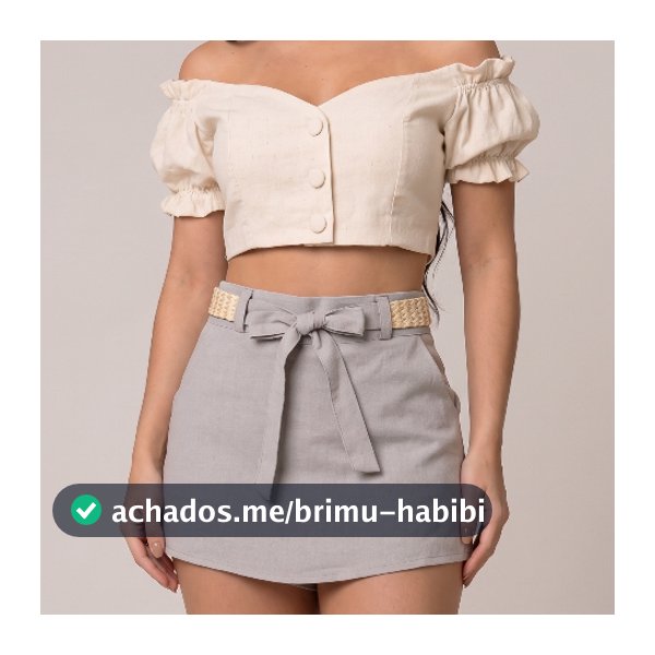 Short Saia Feminino em Linho com Forro, Cinto e Bolsos | Skort Cintura Alta - Tecido Premium Pronta Entrega