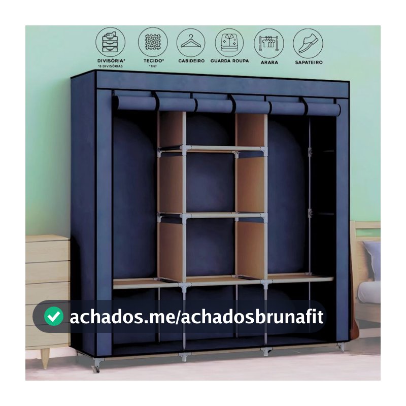Guarda Roupa Portátil Desmontável Organizador Prático Solteiro e Casal