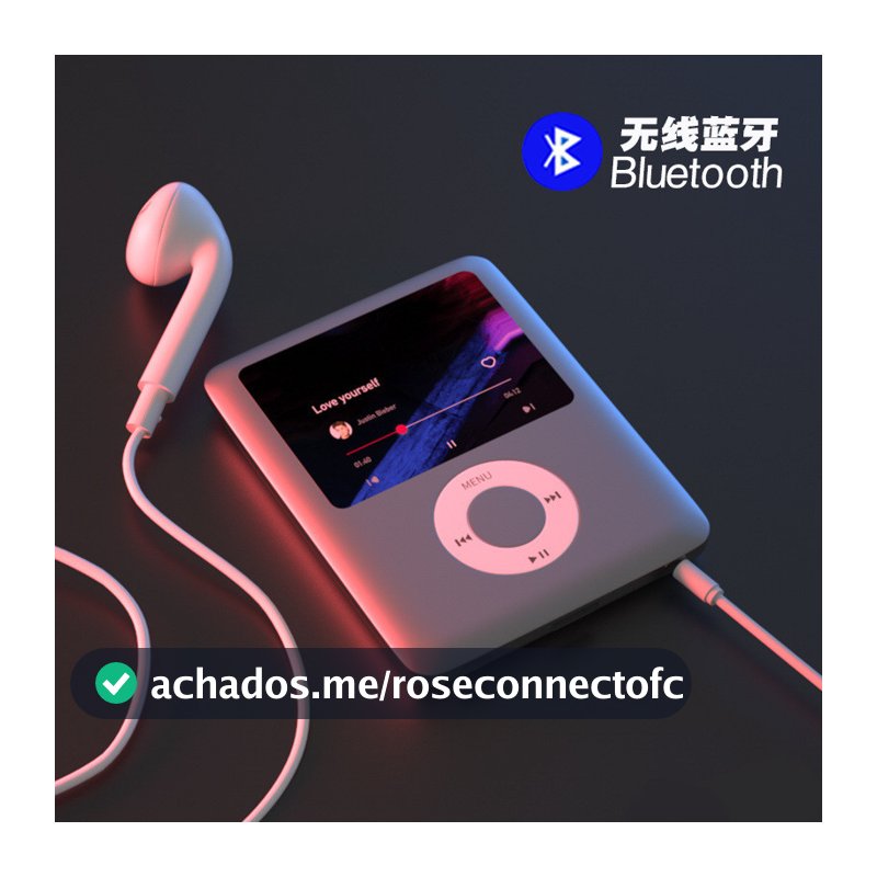Reprodutor MP3 MP4 Bluetooth Estilo Nano, Player para Inglês, Livro de Áudio, Áudio e Vídeo, Expansão de Memória, Modelo