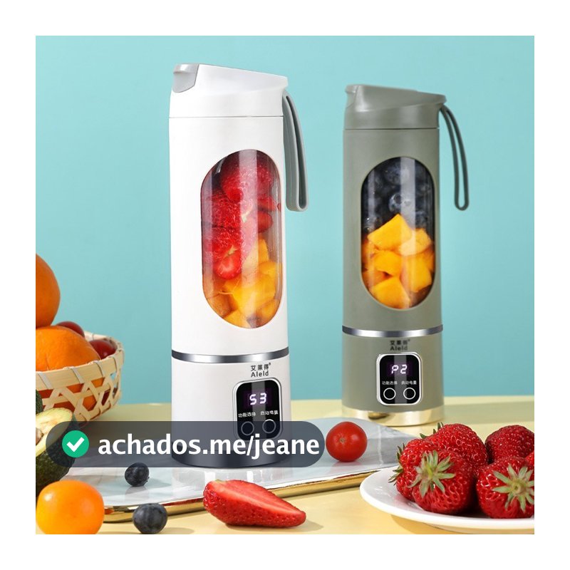 Mini Liquidificador Portátil Shake 8/10 Laminas + Cabo USB
